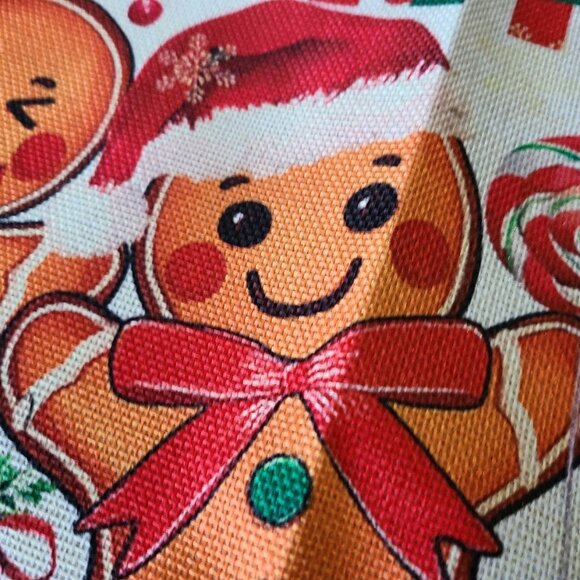 Gingerbread Christmas Placemats Holiday Decor Set 4 Red Xmas Table Decorations - Picture 8 of 8